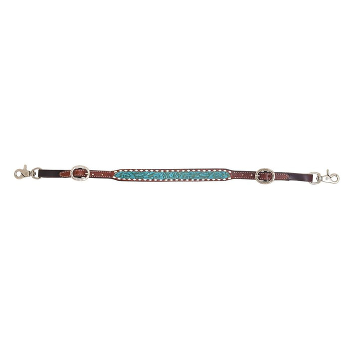 Turquoise Floral Buckstitch Wither Strap