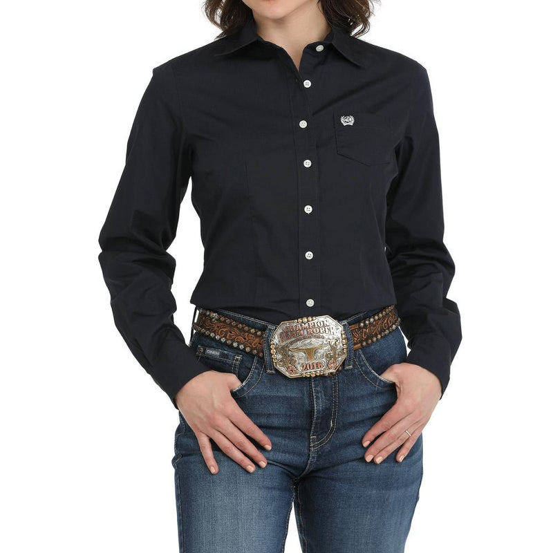 Women's Navy Button Down Shirt