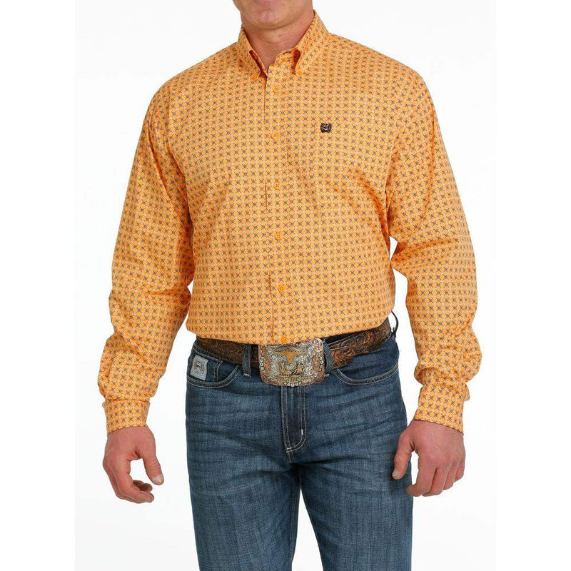 Men's Geometric Print Button Down Shirt