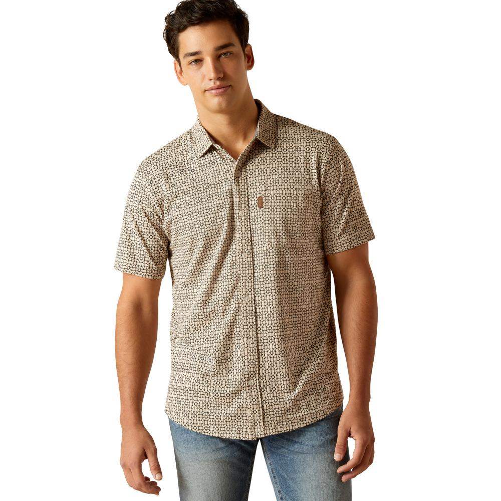 ARIAT Men's Wes Retro Shirt - Moisture Movement Technology, Mesh Yoke, Yarn Dye Shirting