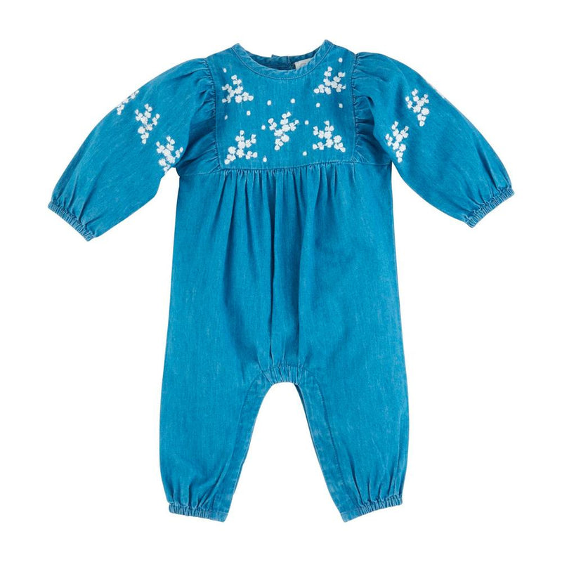 Girl's Floral Denim One Piece