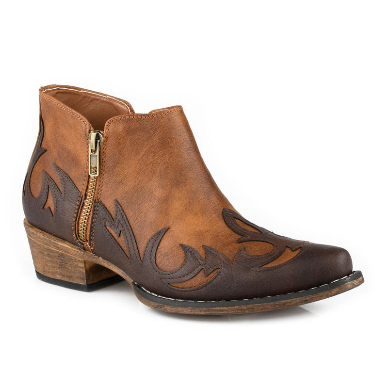 Women`s Lorene Vintage Tan Up Overlay Bootie
