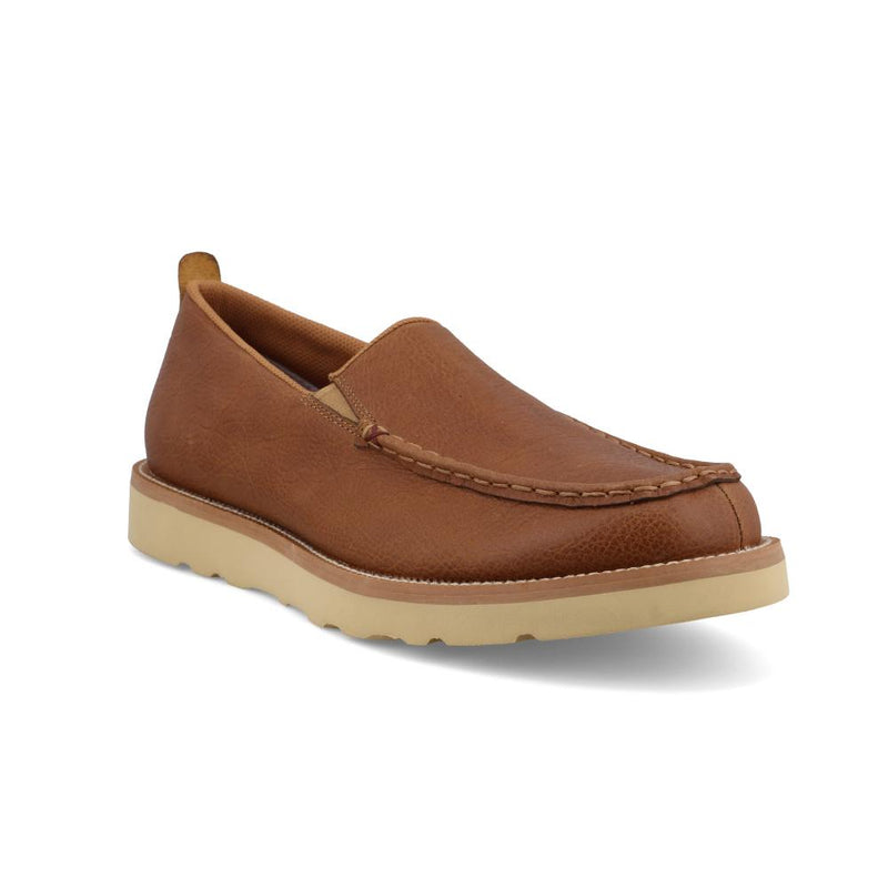 Men`s Amber Brown Wedge Sole Slip On Casual Shoe