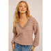 Women's Blush Grey Bubble Sleeve Pullover