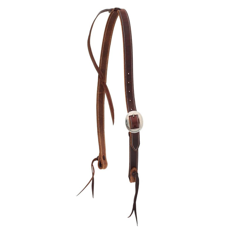 Chocolate Harness Leather Slip Ear Headstall