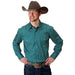 Roper Apparel Mens Teal Diamond Print Shirt