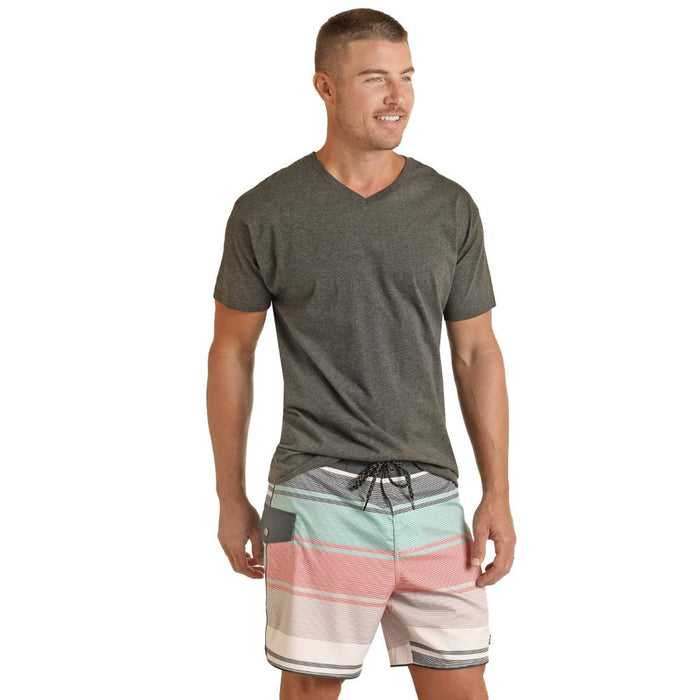 Men's Stripe Swim Board Short