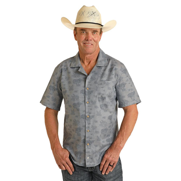 Men's Hawaiian Print Button Down Shirt