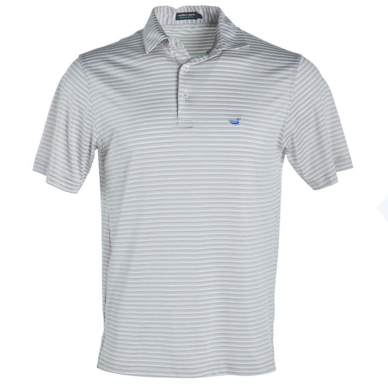 Southern Marsh Men's Bermuda Stripe Grey Polo