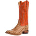 Men`s Terra Vintage Full Quill Ostrich 13In Orange Top Boot