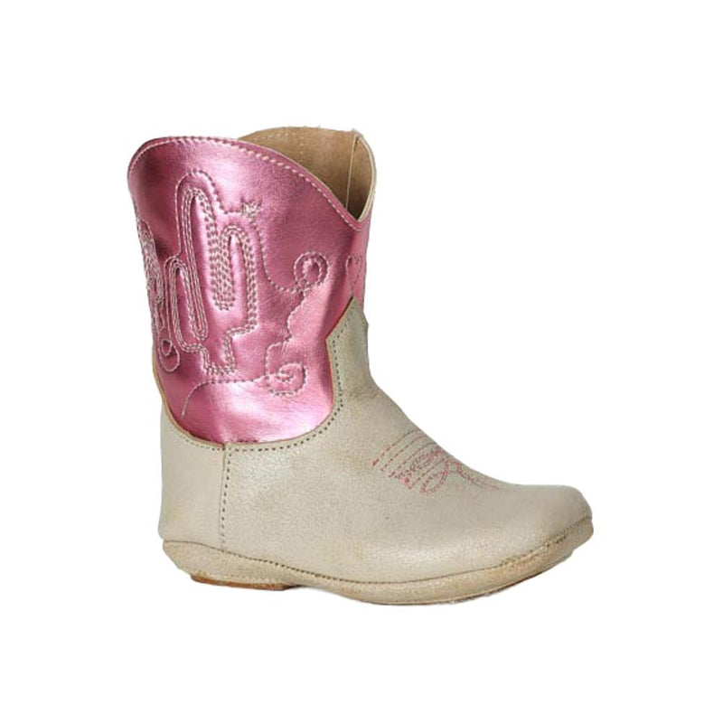Infant Tan Suede and Pink Cactus Shaft Boot