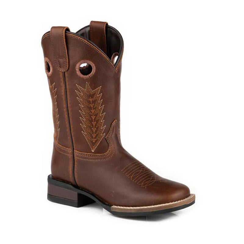 Monterey Kid`s Tan Vamp with Tan Leather Shaft Cowboy Boot