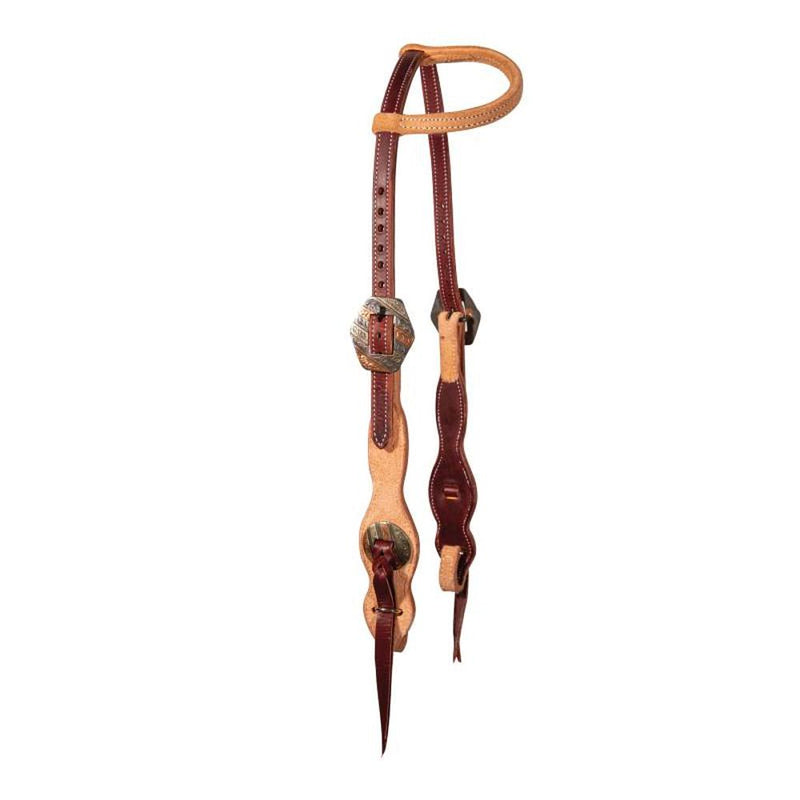 Burgundy Roughout Box Loop Quick Change Single Ear Headstall