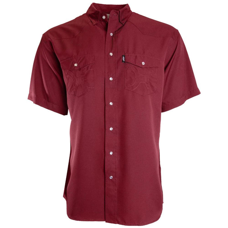 Men's Sol Maroon Pearl Snap Shirt