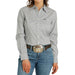 Women's Blue Print Button Down Shirt