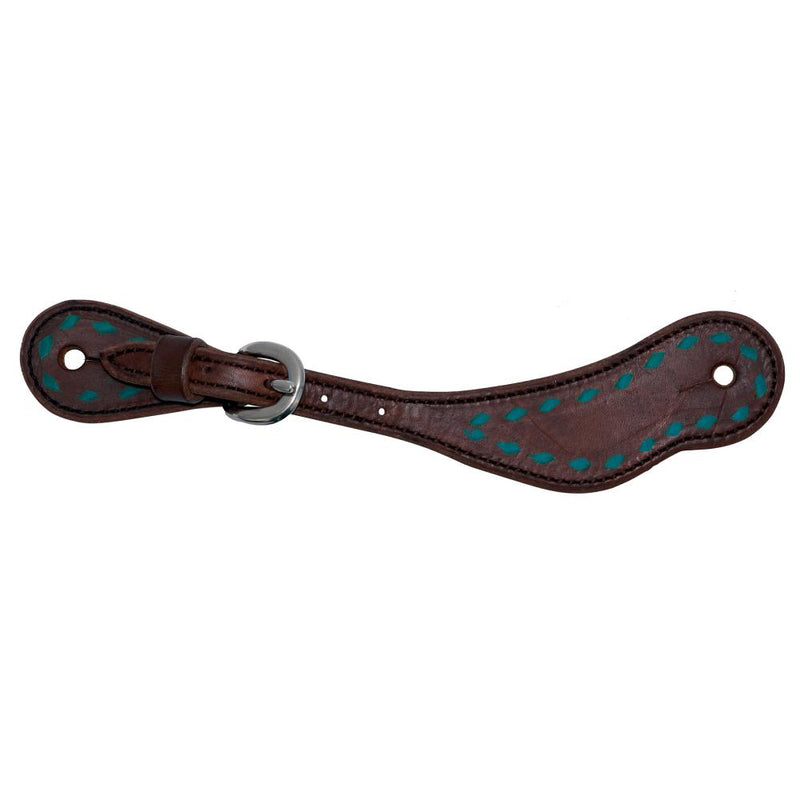 Chocolate Harness Leather Youth Spur Straps