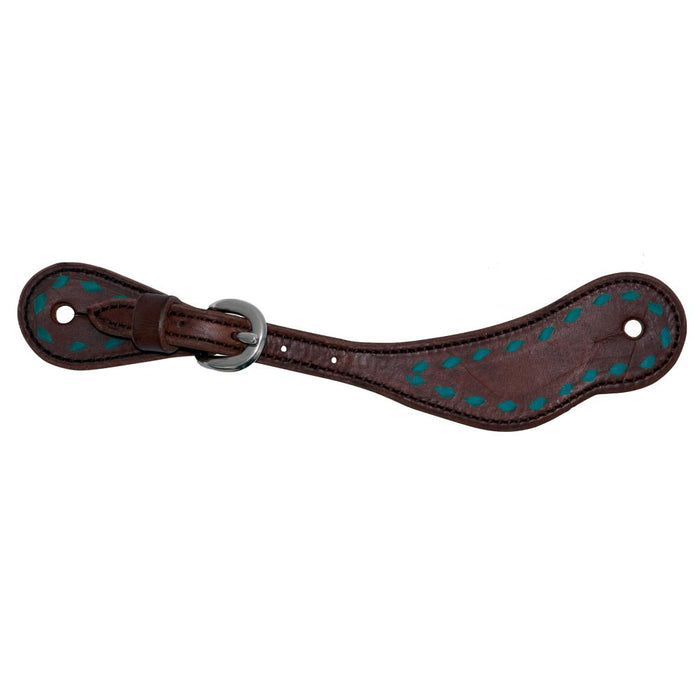 Chocolate Harness Leather Youth Spur Straps
