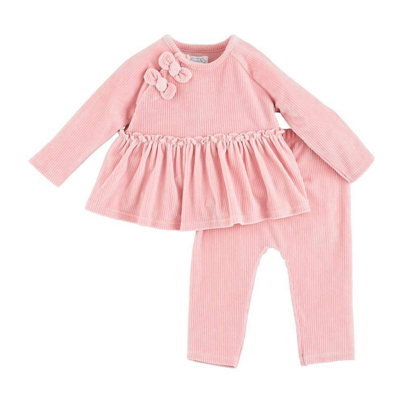 Girl's Pink Velour Pant Set