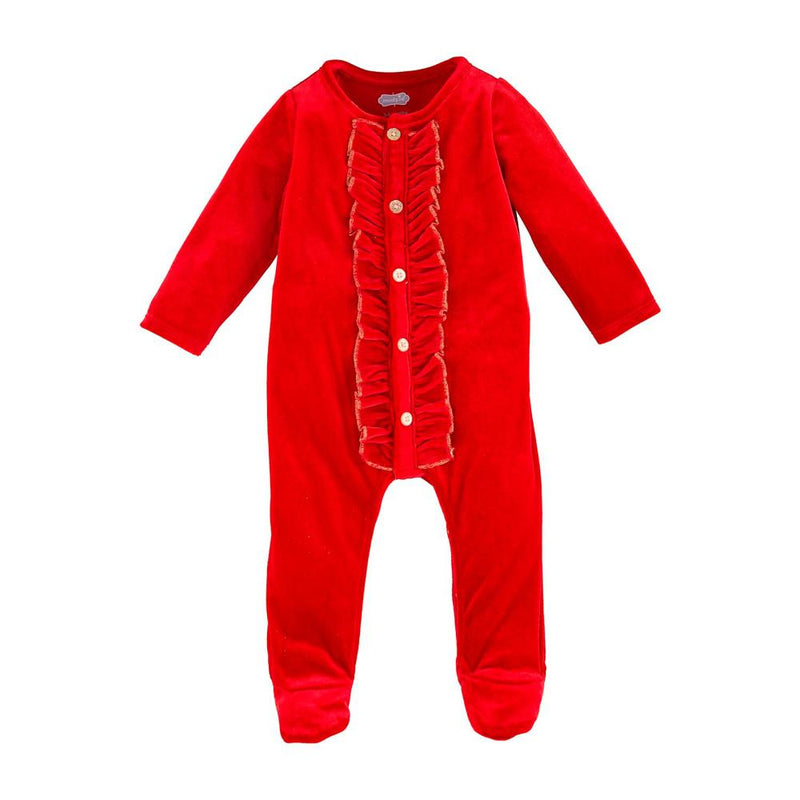 Girl's Red Velour Sleeper