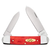 Case Dark Red Bone Smooth Canoe (62131 SS) Pinched Bolsters