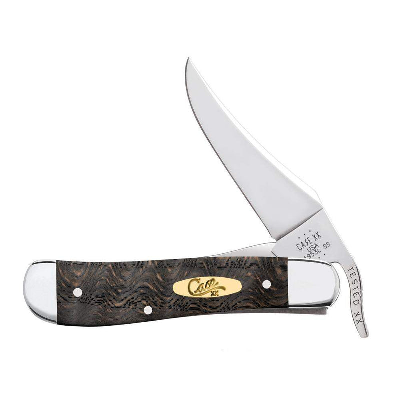 Case Black Curly Oak Wood - Smooth RussLock (71956L SS) Knife