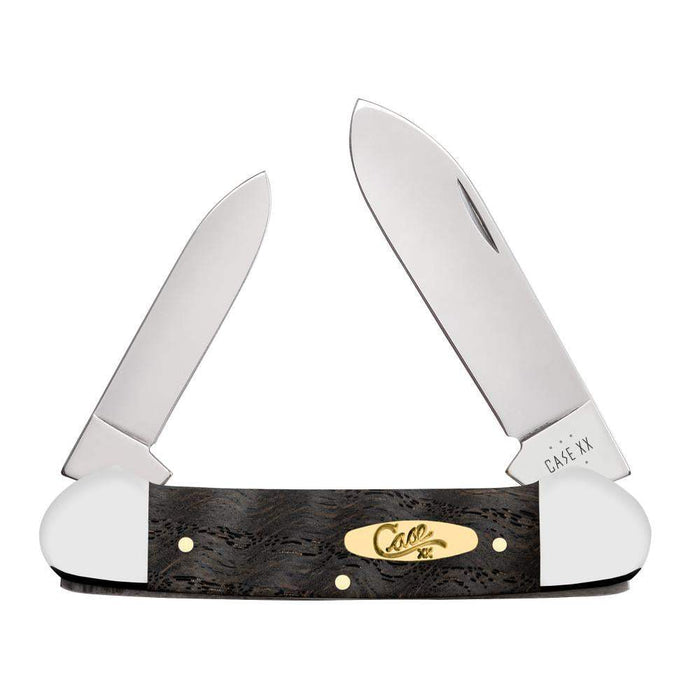 Case Black Curly Oak Wood - Smooth Canoe (72131 SS) Knife