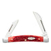 Case Dark Red Bone CS Peach Seed Jig Small Congress (6268 CS)