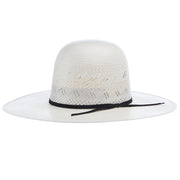 Ivory The Arrow Shantung 4 1/4in Brim Leather Sweat Straw Hat
