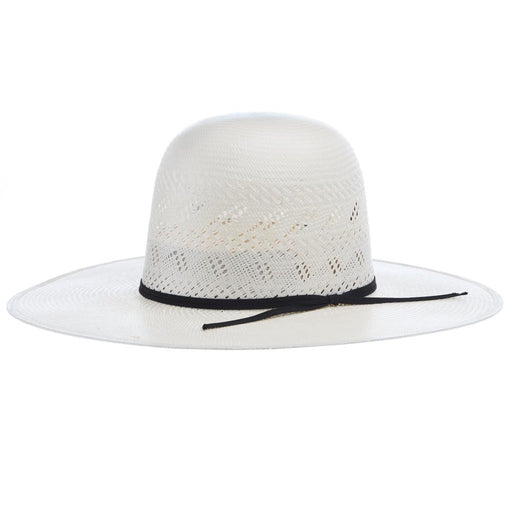 Ivory The Arrow Shantung 4 1/4in Brim Leather Sweat Straw Hat