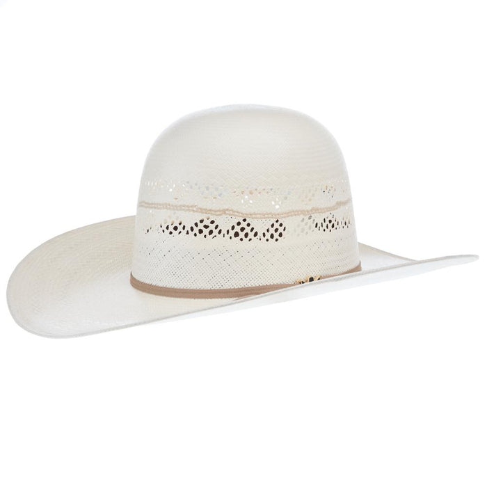 56 Ivory 4 1/2in Brim Open Crown Light Chocolate Band Straw