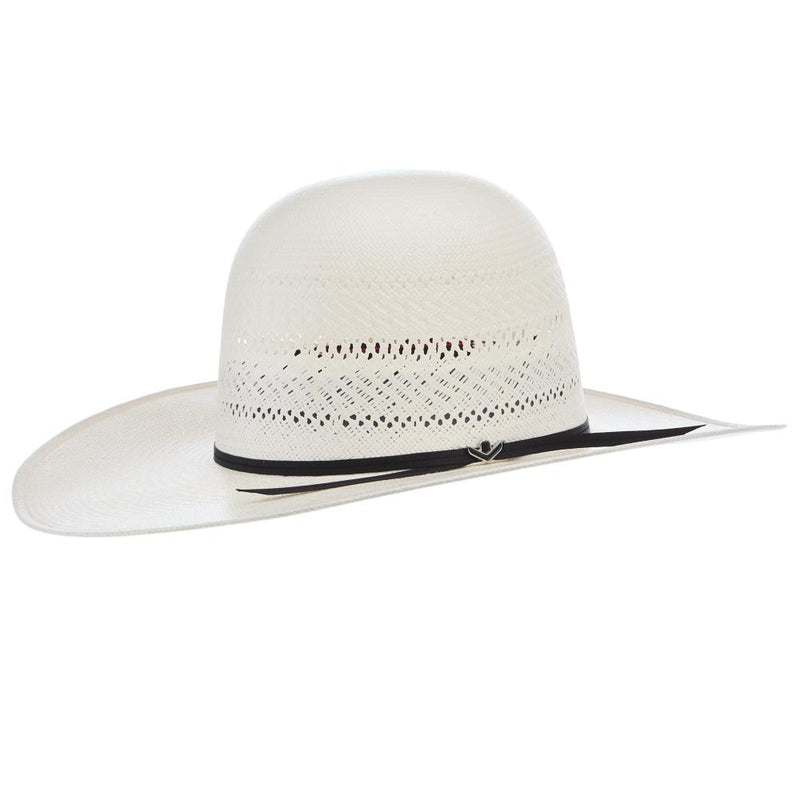 76 Ivory 4 1/4in Brim Open Crown Black Band Straw