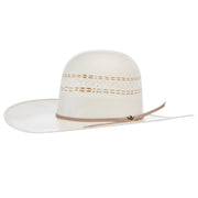 77 Ivory 4 1/2in Brim Open Crown Light Chocolate Band Straw