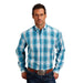 Stetson Apparel Men's Blue Plaid Button Down Shirt