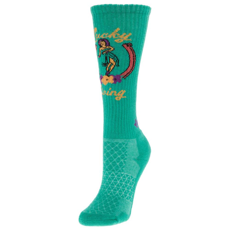 Island Cowgirl Teal Performance Crew Socks OSFM