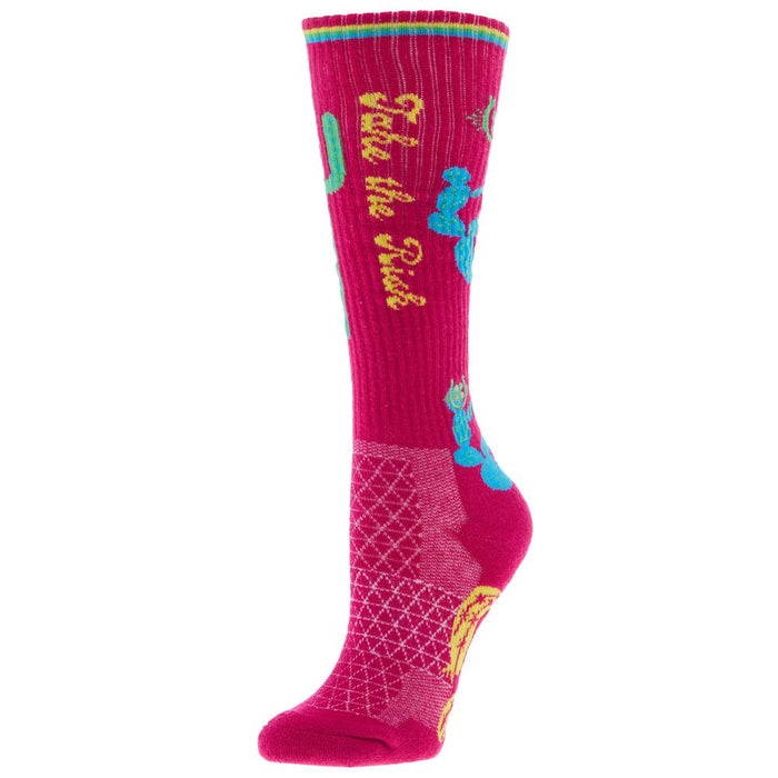 Take The Risk Hot Pink Performance Crew Socks OSFM