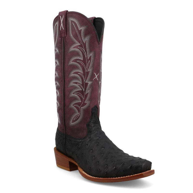 Women`s Reserve Black Ostrich 13In Purple Potion Top Boot