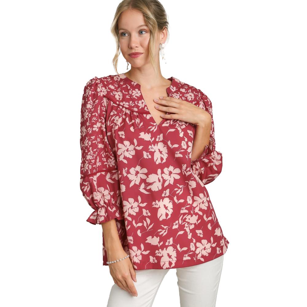 Umgee Usa Inc. Women's Berry Floral Top