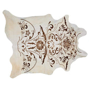 Lmt Design Baroque Medium Brown on Beige Cowhide Rug