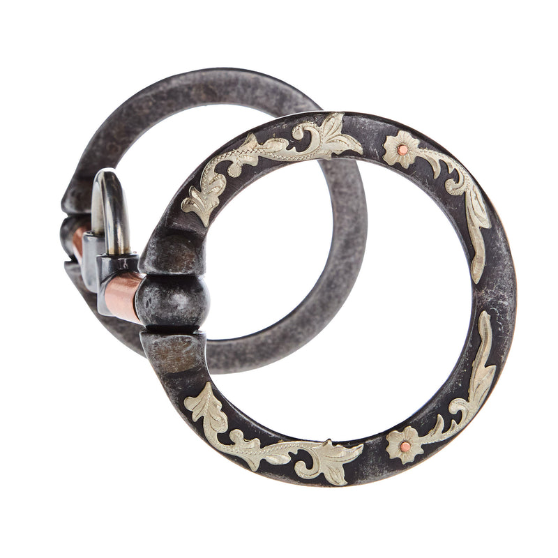 NRS Silver Floral Engraved Correctional Port Snaffle Bit