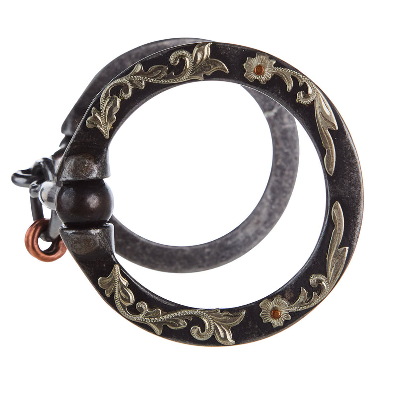 NRS Silver Floral Engraved Copper Lifesaver Snaffle Bit