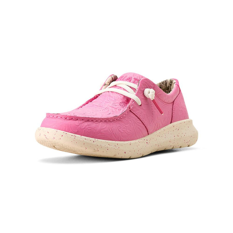 Women`s Hot Pink Floral Embossed Hilo Casual