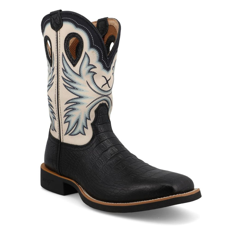 Men`s TechBlack Croc Print Vamp with 11in Bone Top
