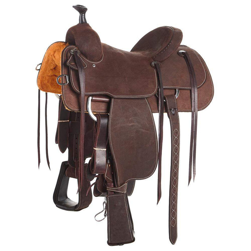 Martin Saddlery Chocolate Roughout Hard Seat Team Roper