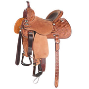 Natural Weathered Antique 1/2 Breed Coarse Weave Stingray Barrel Saddle