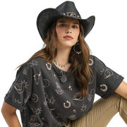 Umgee Usa Inc. Women's Charcoal Western Print Top