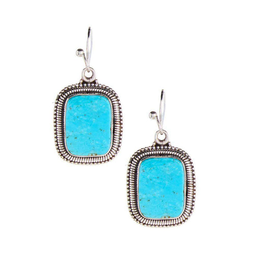 Paige Wallace Blue Rectangle Dot Earrings