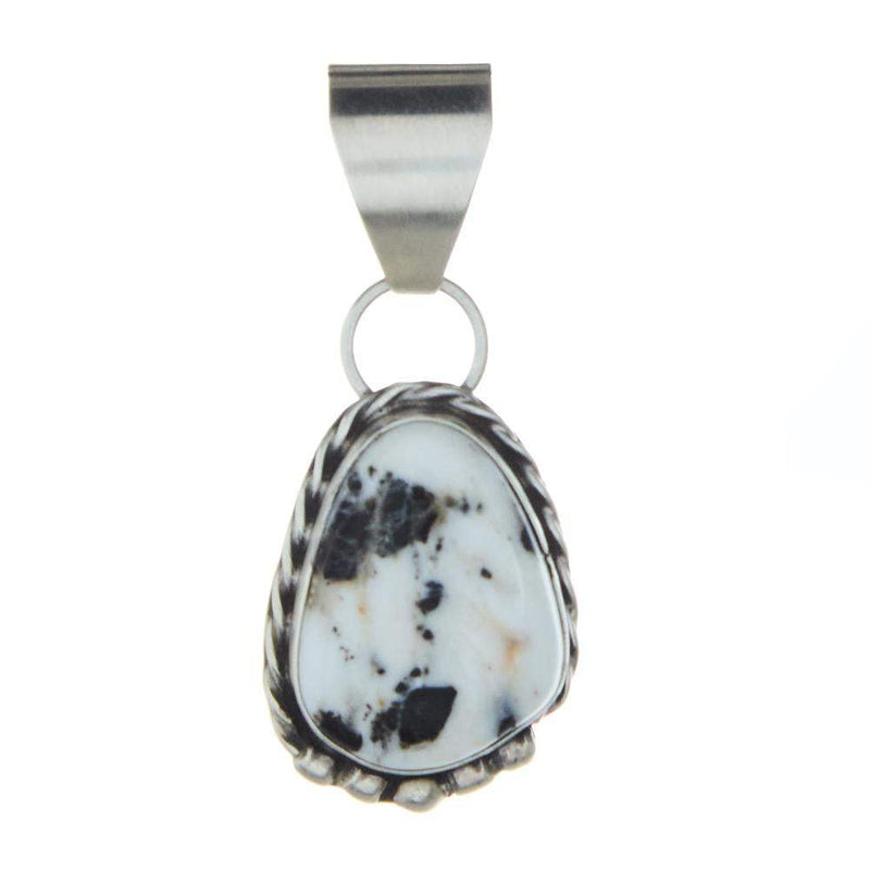 Sterling Silver White Buffalo Pendant