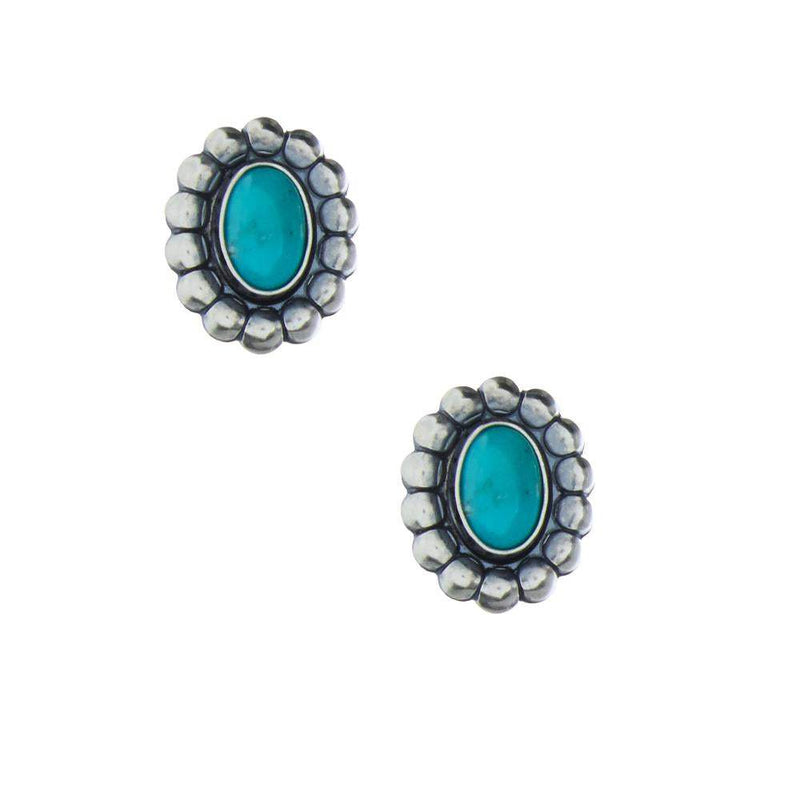 NRS Sterling Silver Turquoise Stud Earrings