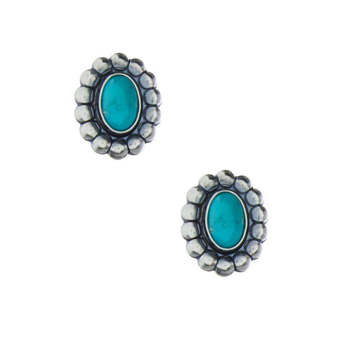 NRS Sterling Silver Turquoise Stud Earrings