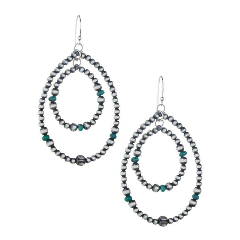 Sterling Pearl and Turquoise Earrings
